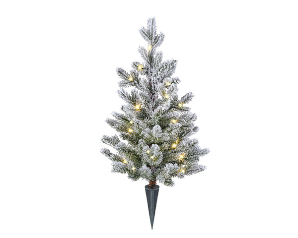 Albero di Natale Innevato Portatile con Luci Micro LED H 60 x Ø 36 cm